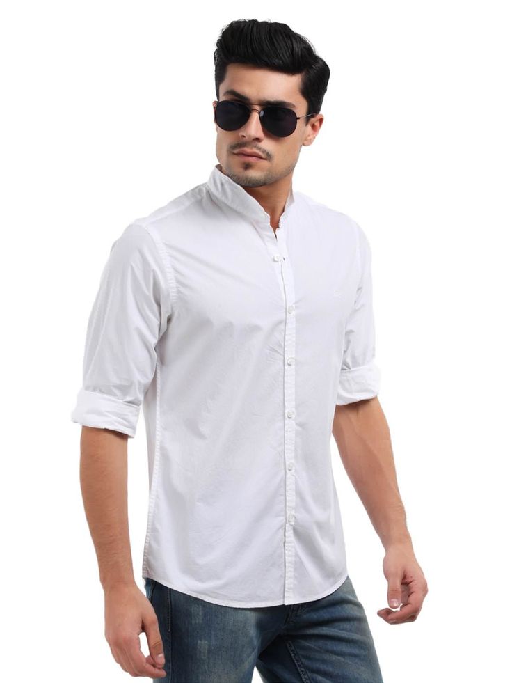 White-button-down-shirt