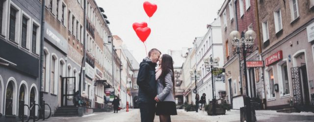 Valentine’s Day Man and Woman Kissing