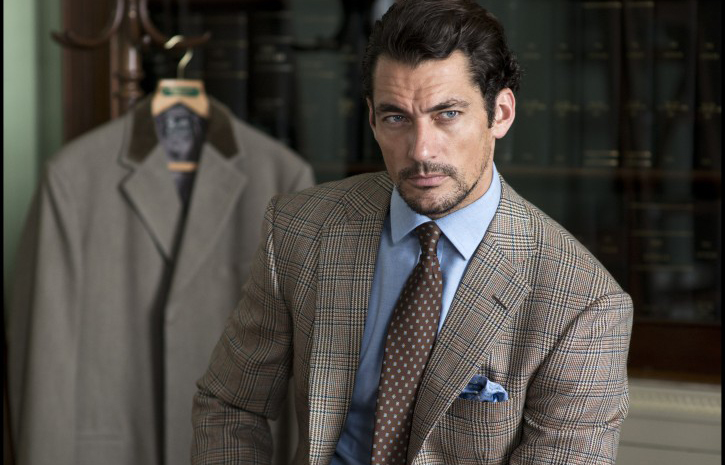 David Gandy in suit, shirt and tie