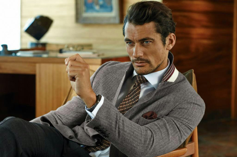 David Gandy in suit, shirt and tie