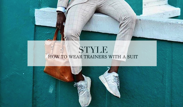 how to wear trainers with a suit