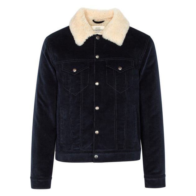 Kent & Curwen Navy Shearling-lined Corduroy Jacket