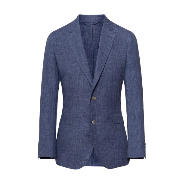 Hackett Blue Check Linen Blazer