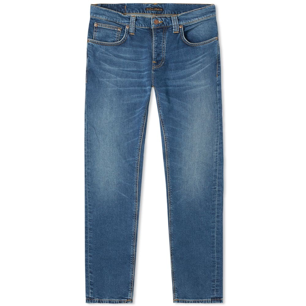 nudie indigo blue denim jeans