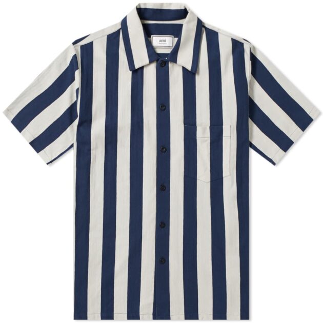 AMI Short Sleeve Vertical Stripe Shirt – vertical stripe shirts