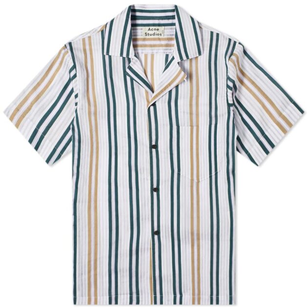 ACNE Studios Simon Sheer Stripe Vacation Shirt – vertical stripe shirts