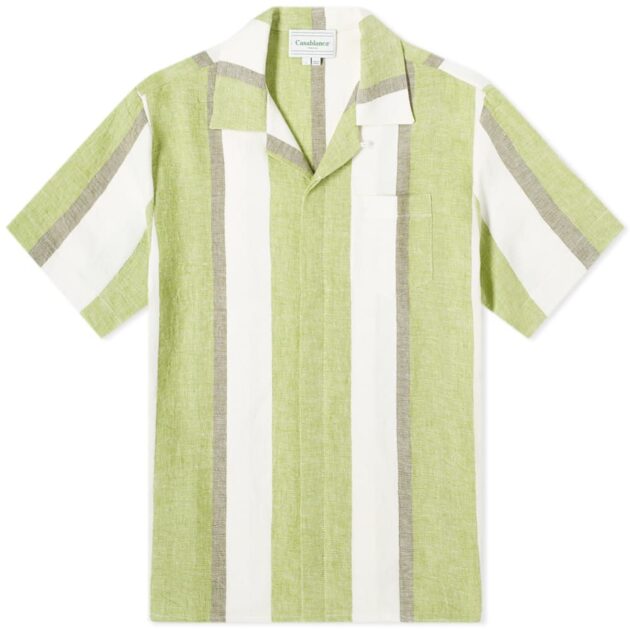 Casablanca Striped Linen Shirt – vertical stripe shirts