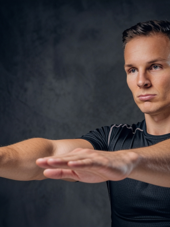 man retracting shoulder bladed for bench pressing