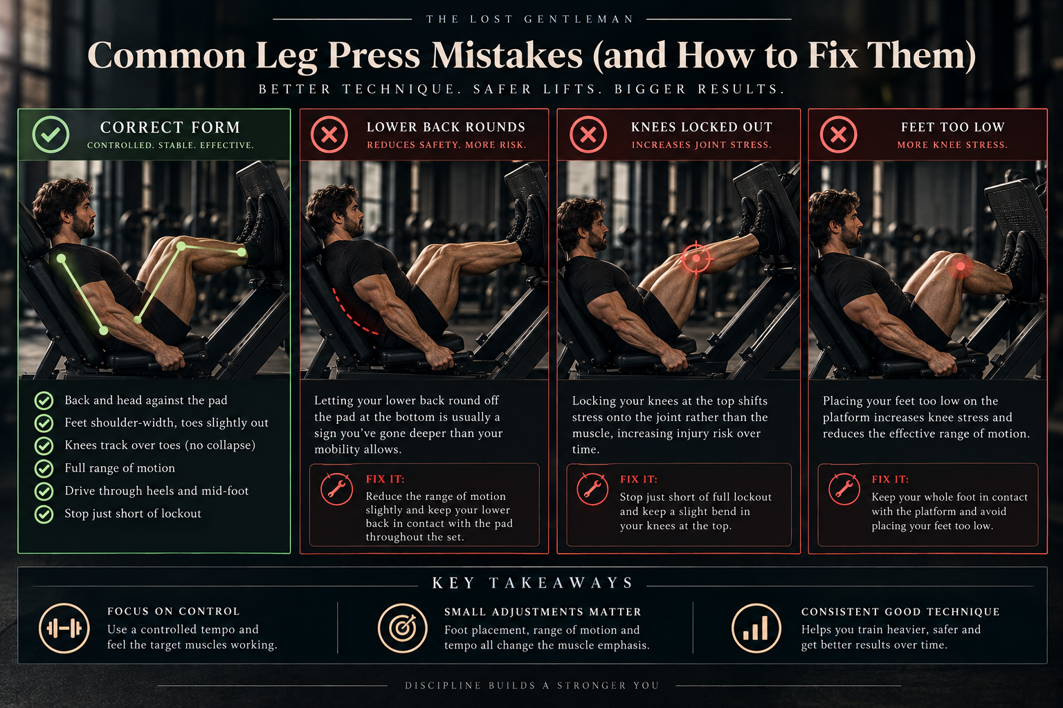 common leg press mistakes