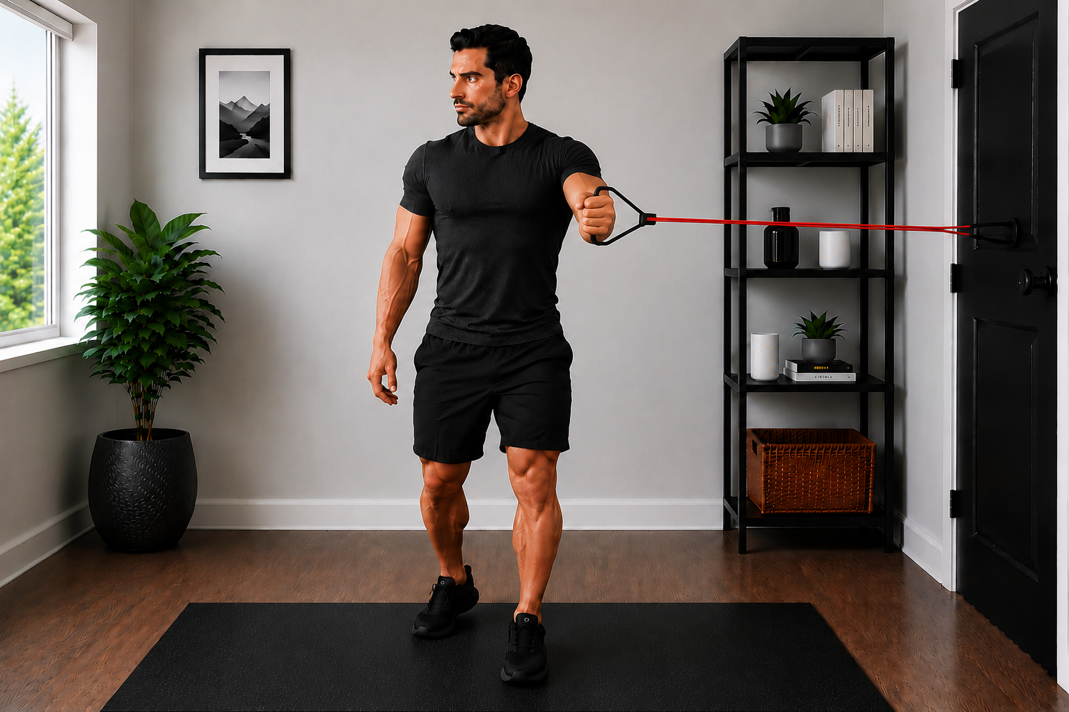 home workout resistance bands chest flys