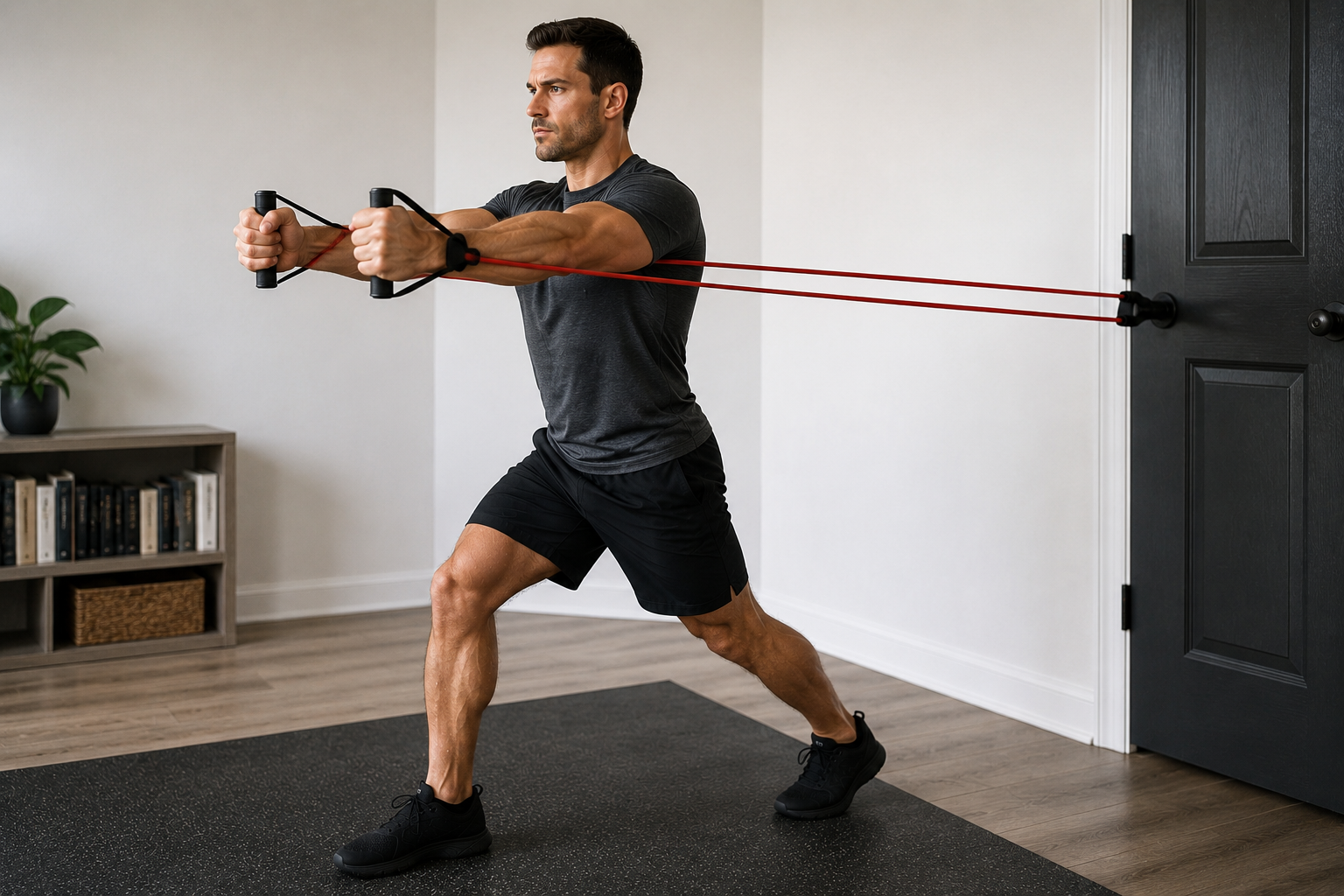 home workout resistance bands | chest press
