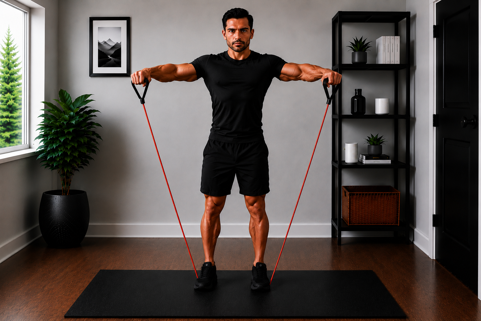 home workout resistance bands | shoulder flys